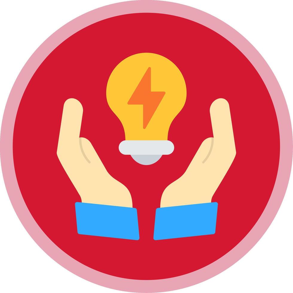 Light Bulb Flat Multi Circle Icon vector