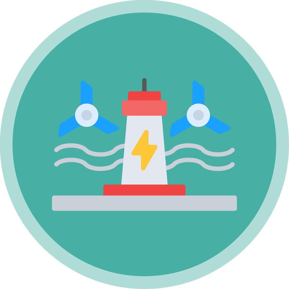 Tidal Power Flat Multi Circle Icon vector