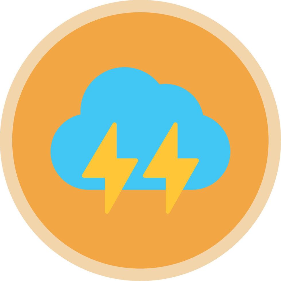 Lightening Flat Multi Circle Icon vector