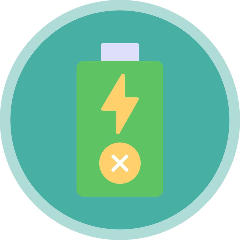 Empty Battery Flat Multi Circle Icon vector