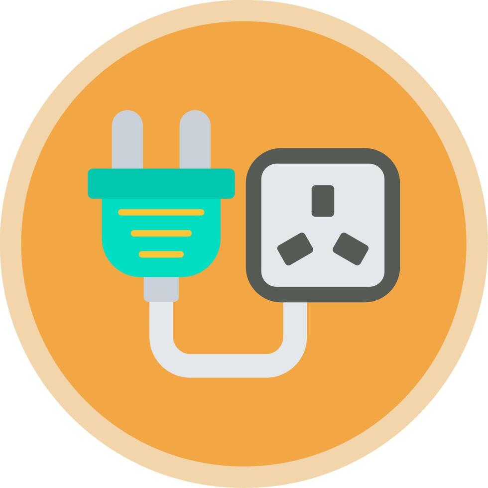 Wall Plug Flat Multi Circle Icon vector