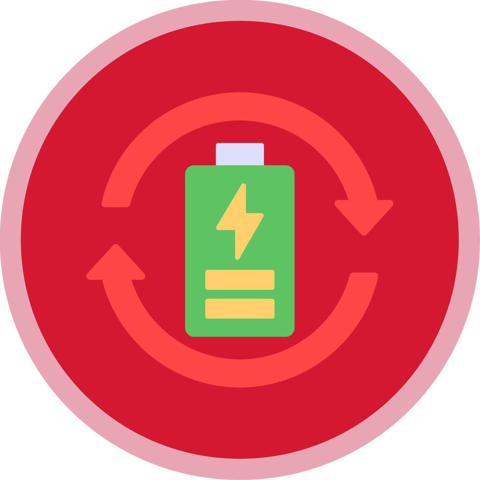 Eco Battery Flat Multi Circle Icon vector
