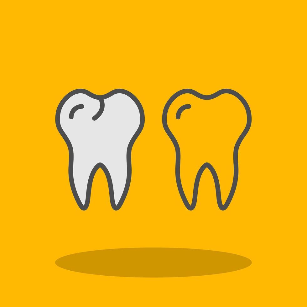 Teeths Filled Shadow Icon vector