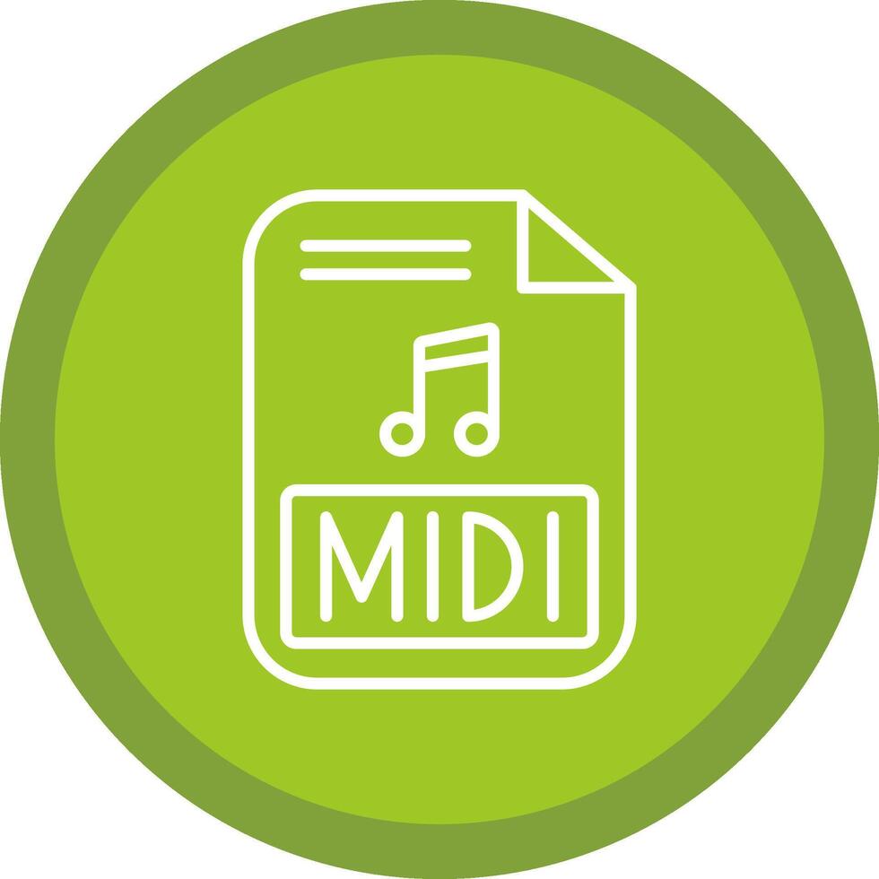 midi línea multi circulo icono vector