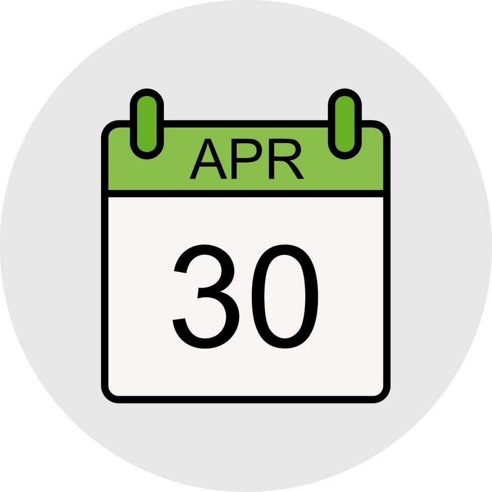 April Line Filled Light Icon vector