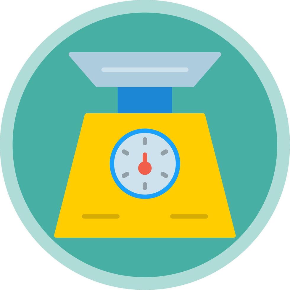 Weigh Scale Flat Multi Circle Icon vector