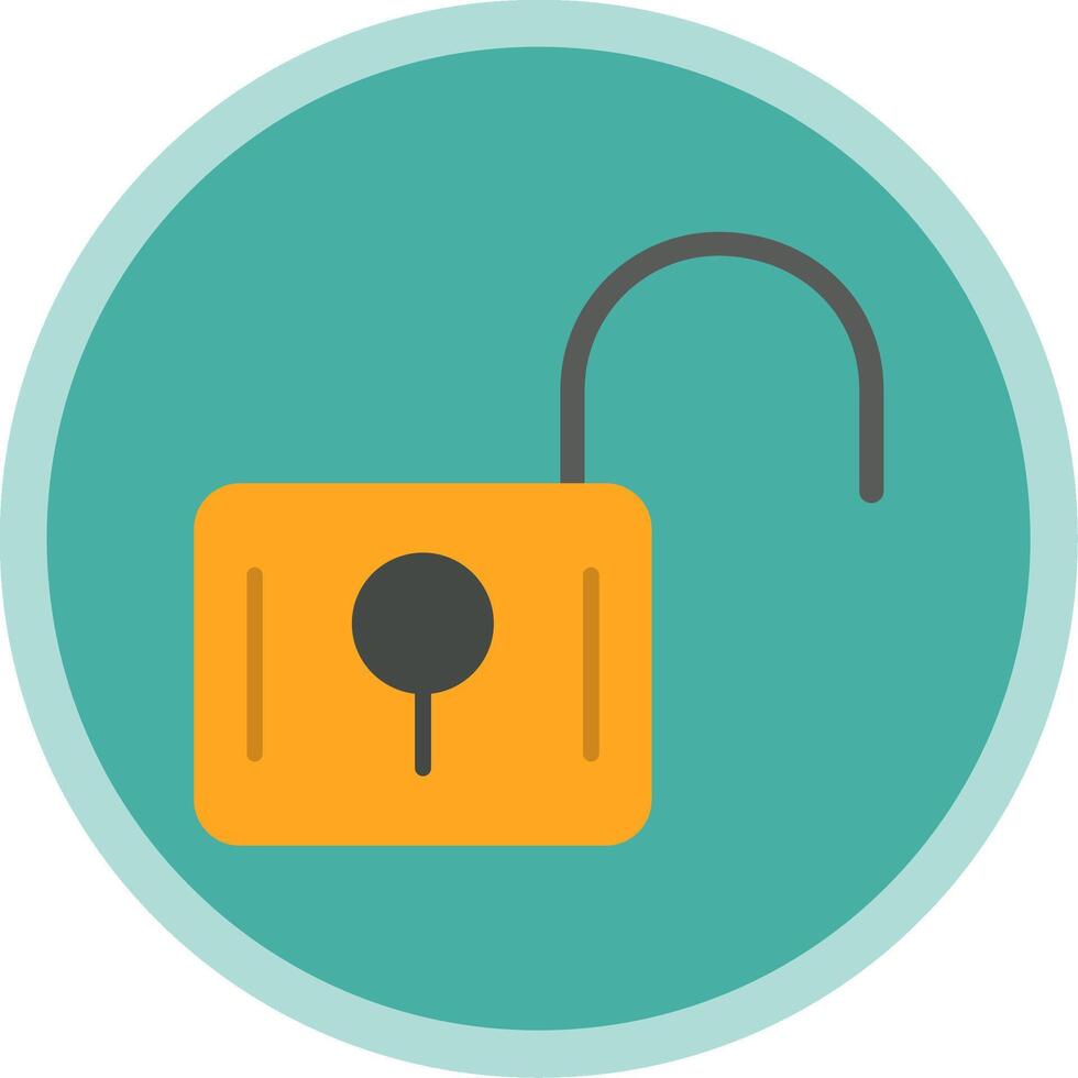 Unlock Flat Multi Circle Icon vector