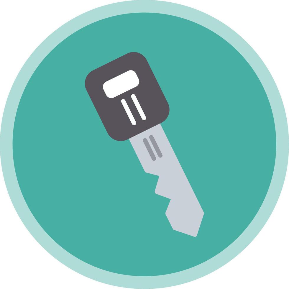 Car Key Flat Multi Circle Icon vector