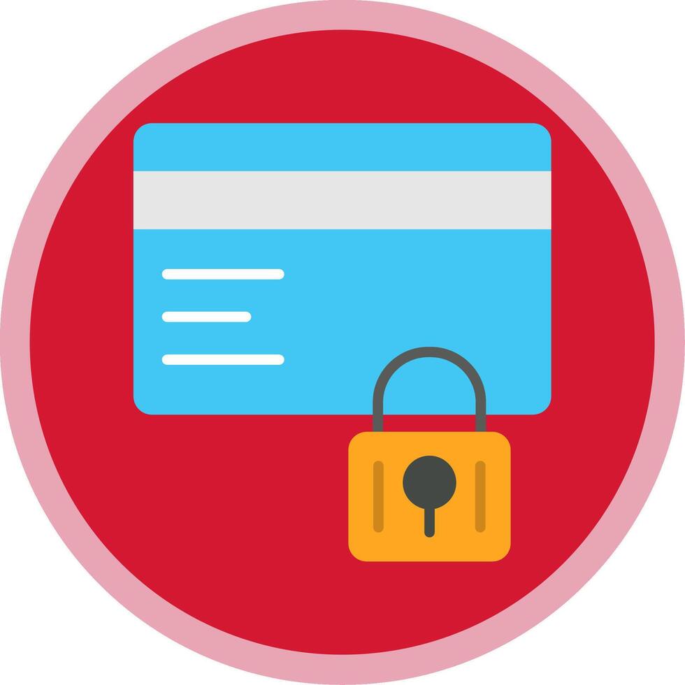 Secure Payment Flat Multi Circle Icon vector