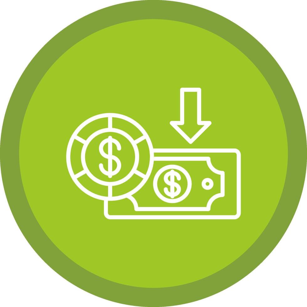 Dollar Line Multi Circle Icon vector