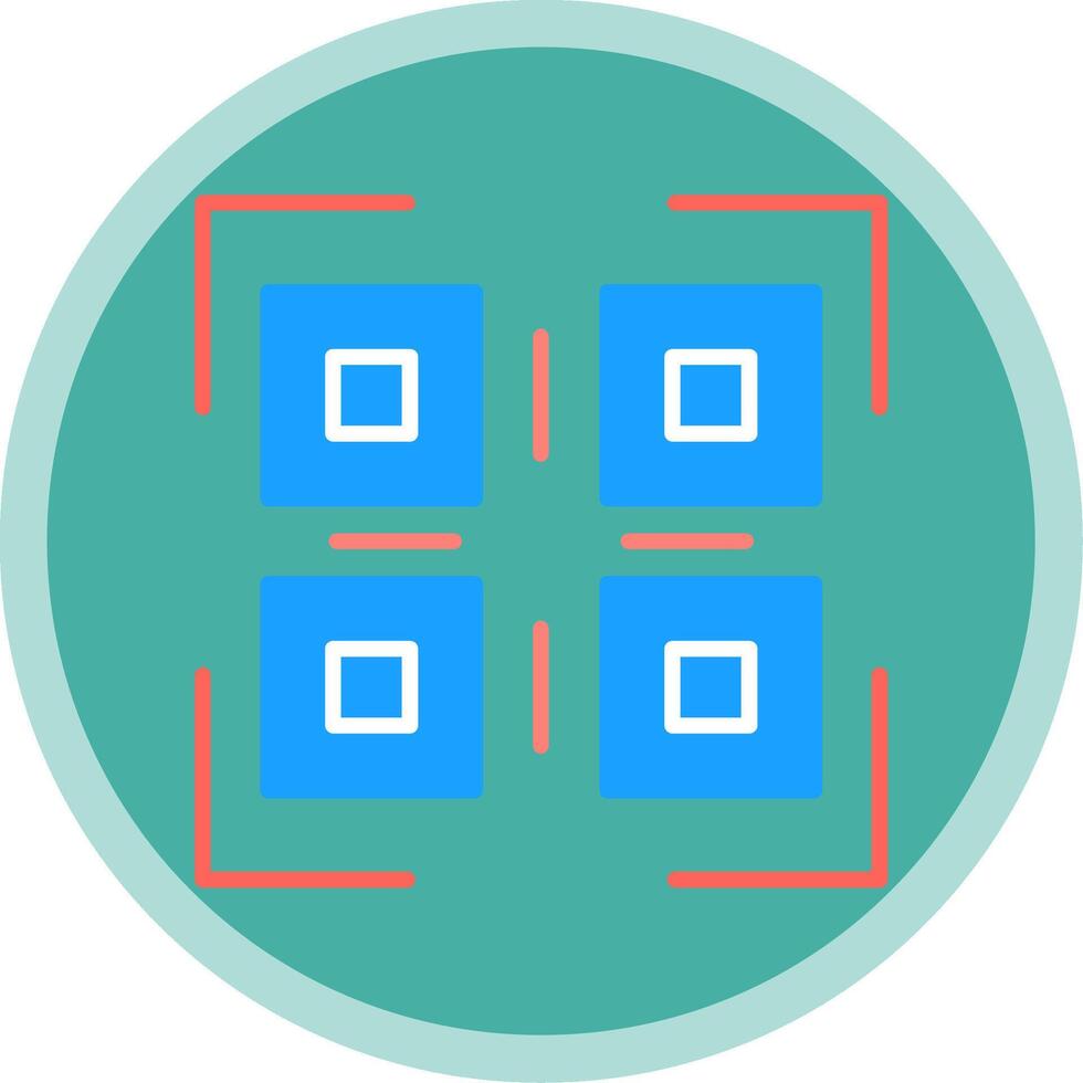 Qr Code Flat Multi Circle Icon vector