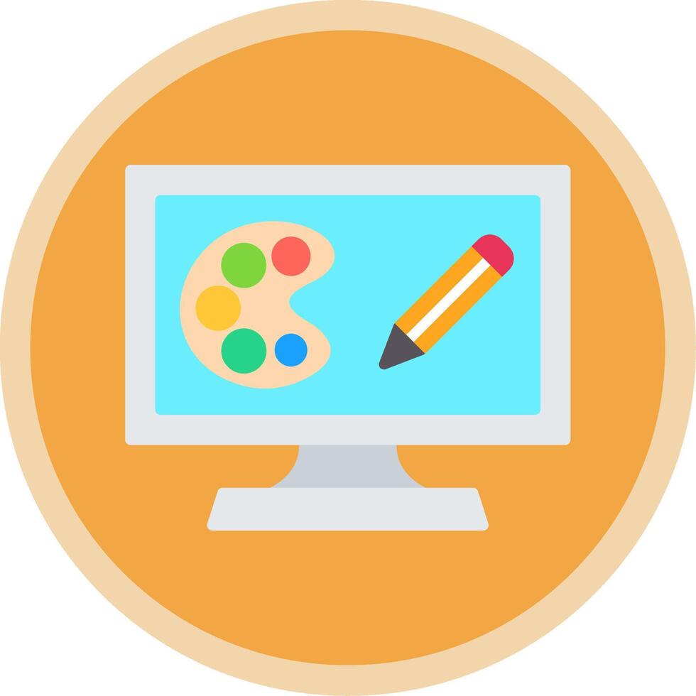 Art Flat Multi Circle Icon vector