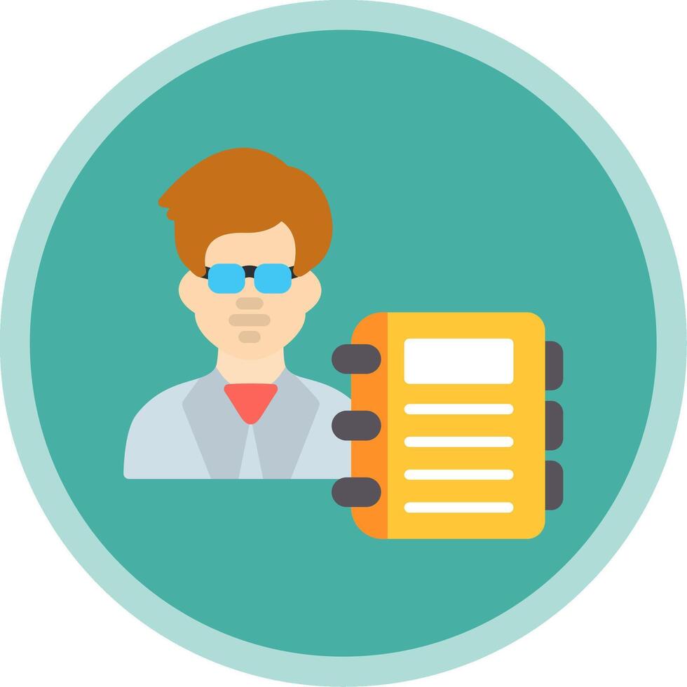 Tutor Flat Multi Circle Icon vector