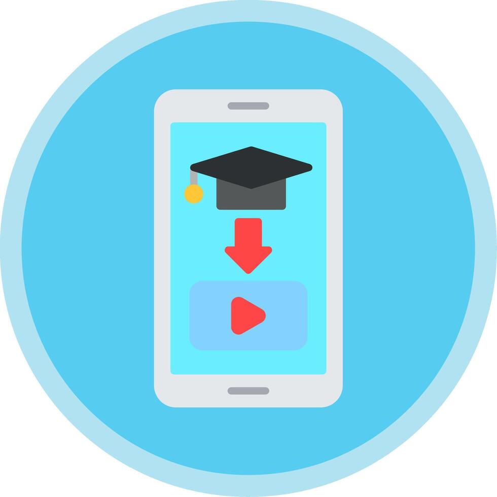 Educational Flat Multi Circle Icon vector