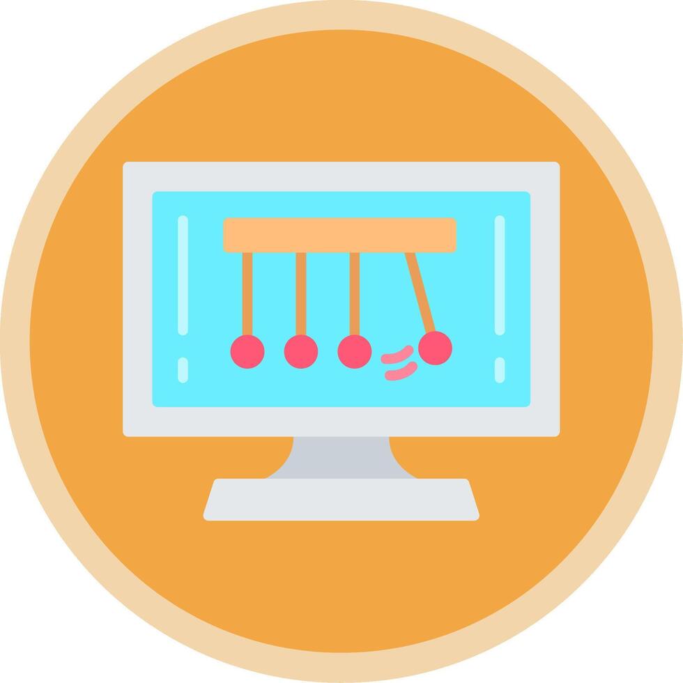 Newtons Cradle Flat Multi Circle Icon vector