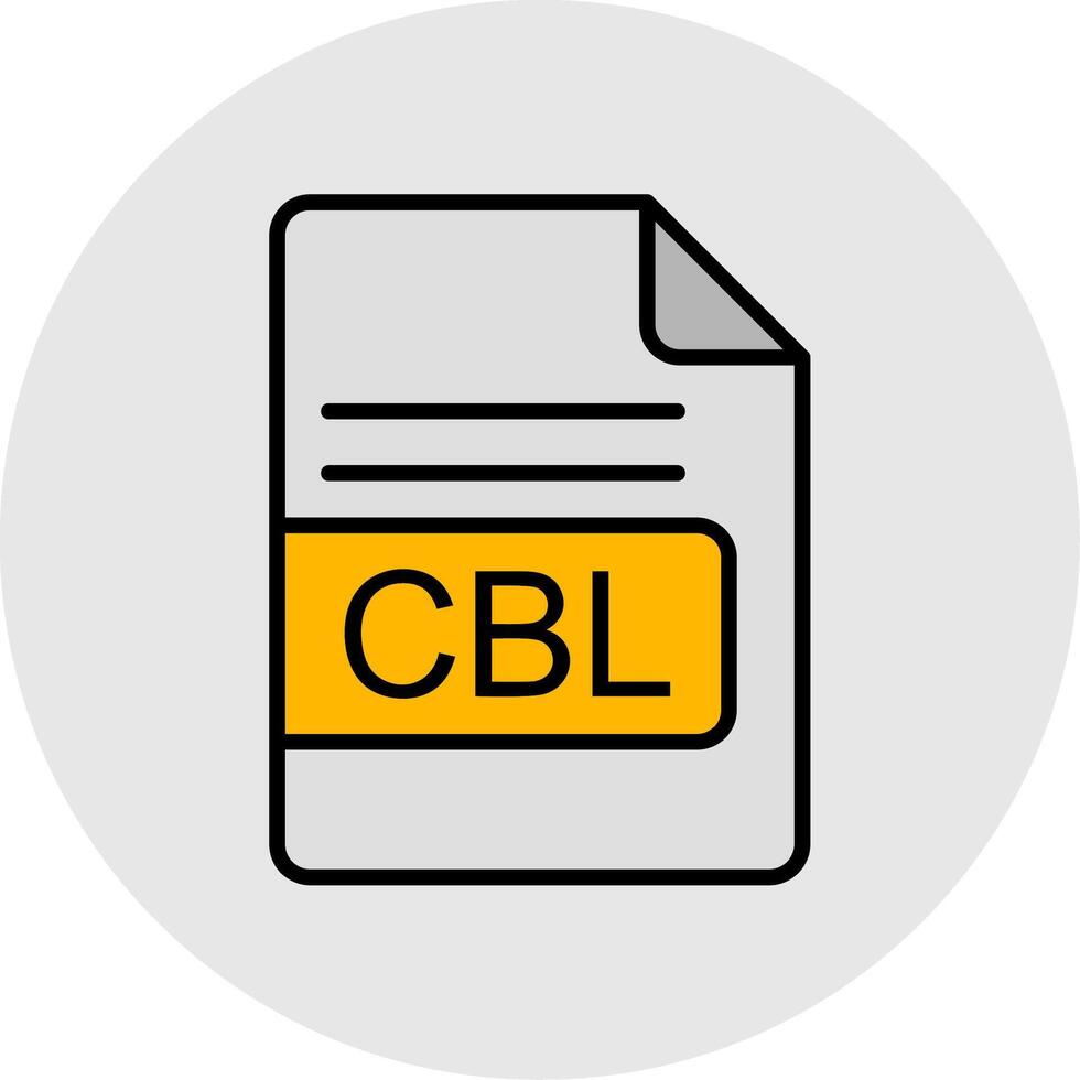 CBL File Format Line Filled Light Icon vector