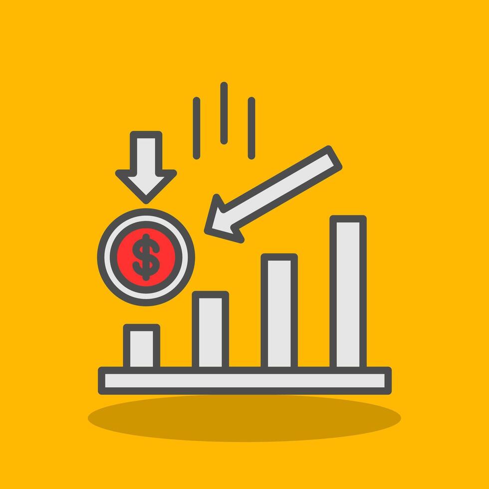 Losses Filled Shadow Icon vector