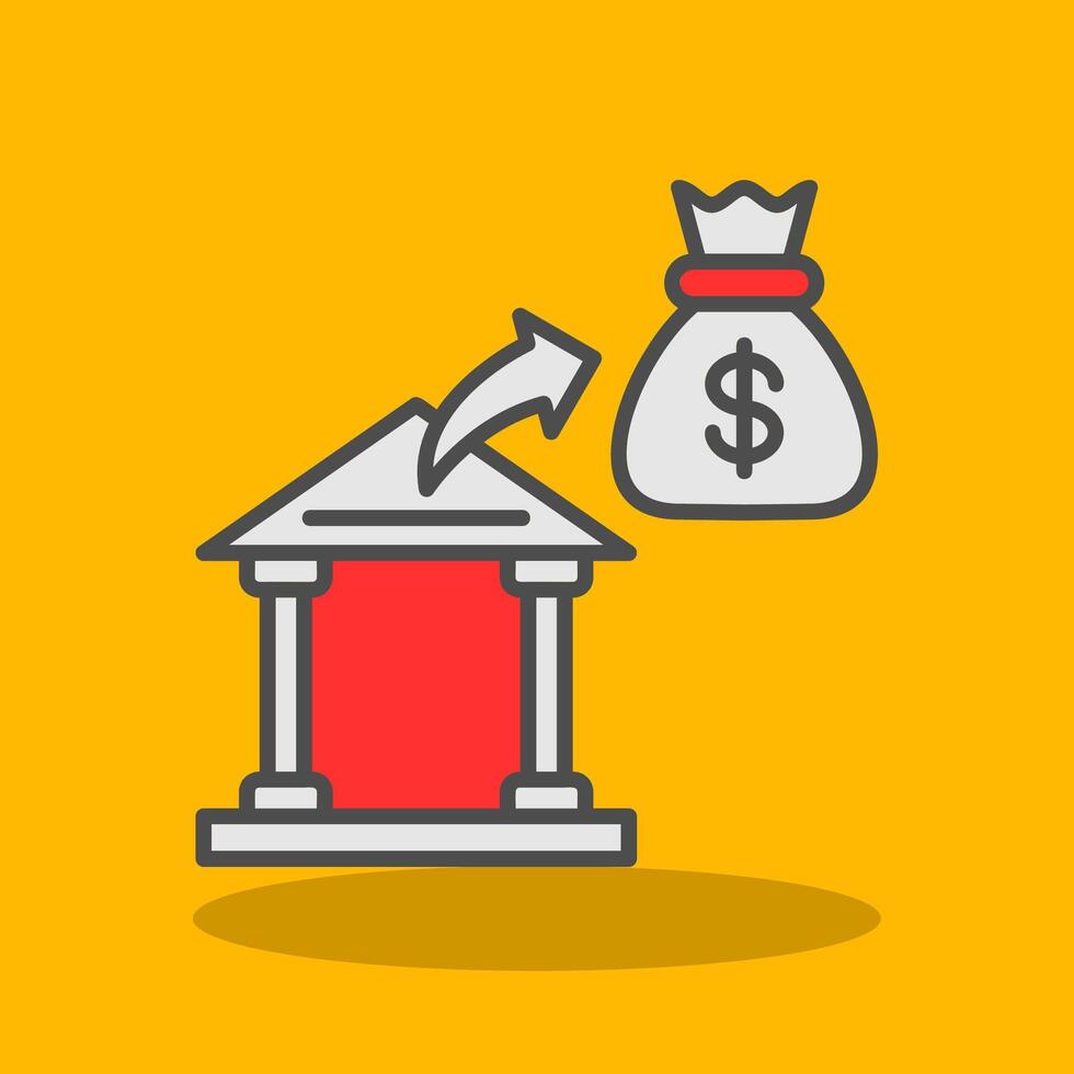 Bank Filled Shadow Icon vector