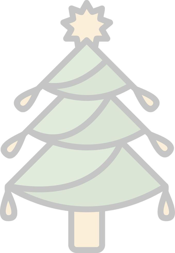 Christmas Tree Line Filled Light Icon vector