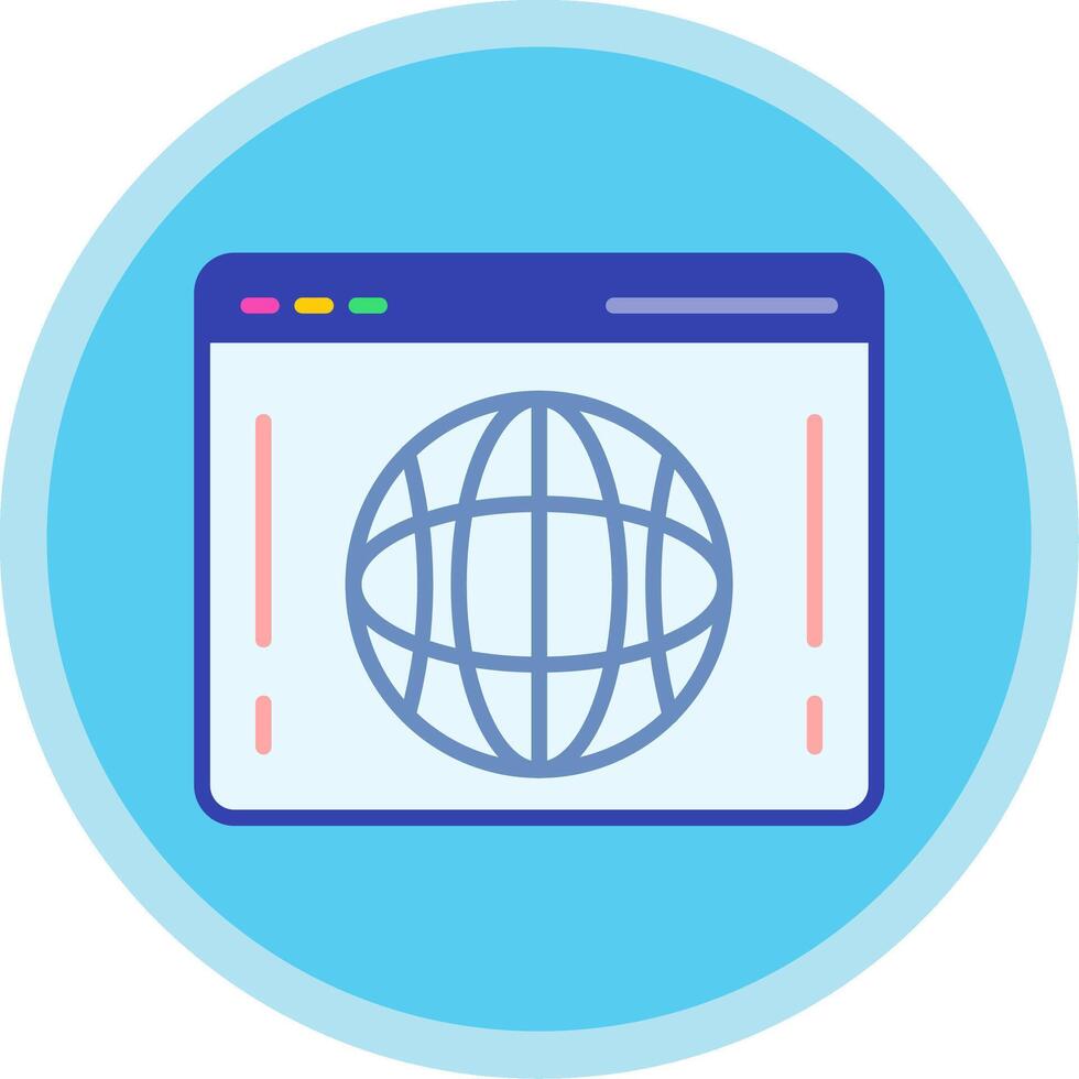 Web Portal Flat Multi Circle Icon vector