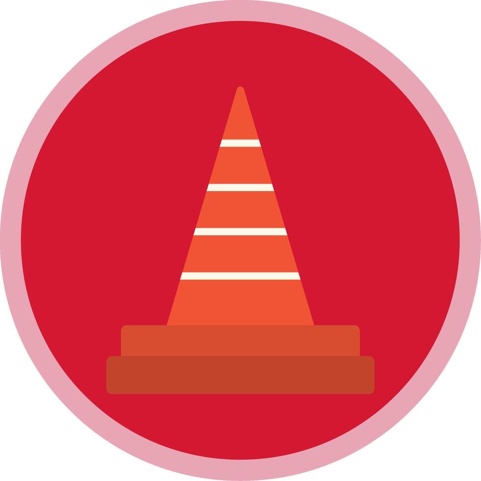 Traffic Cone Flat Multi Circle Icon vector
