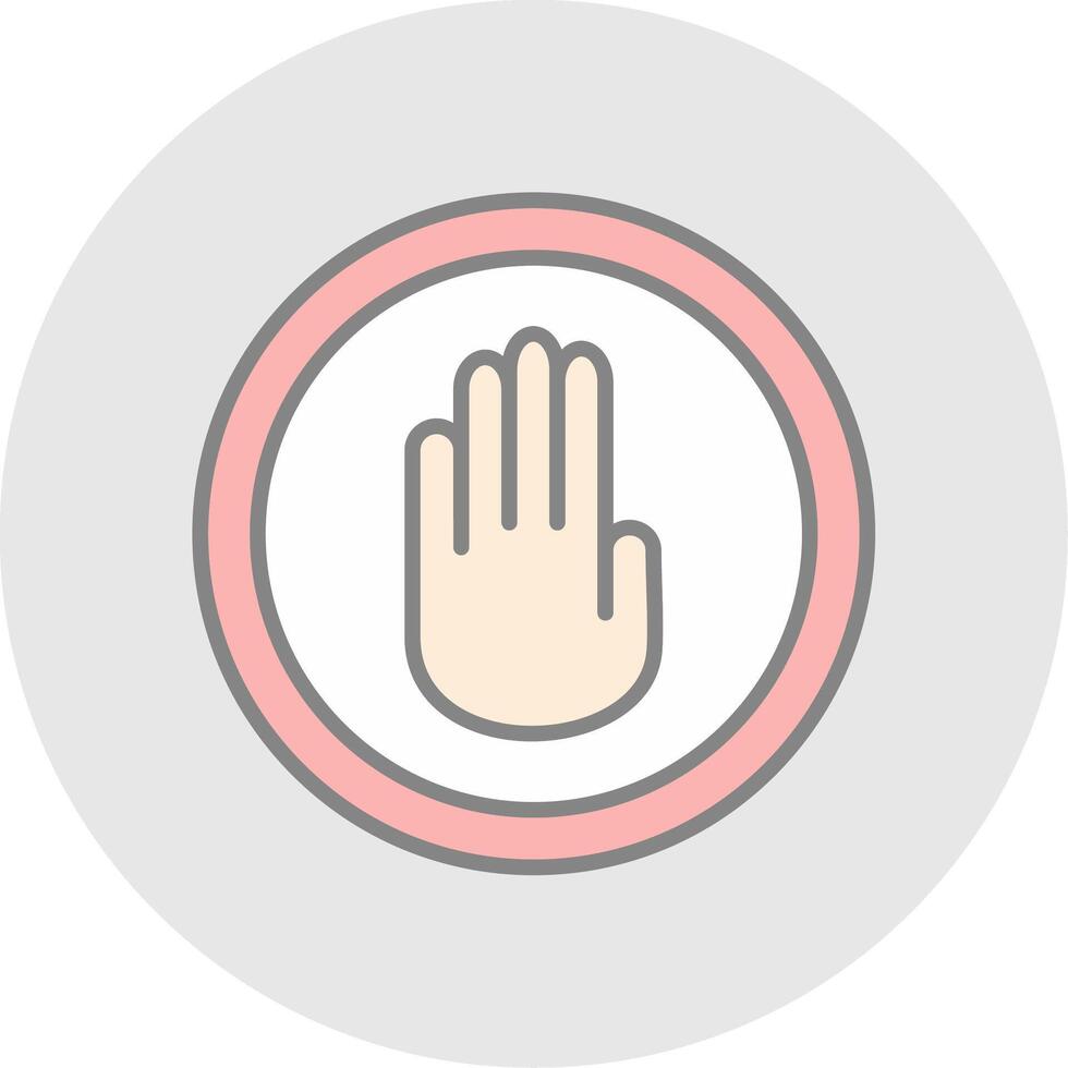 Stop Hand Line Filled Light Icon vector