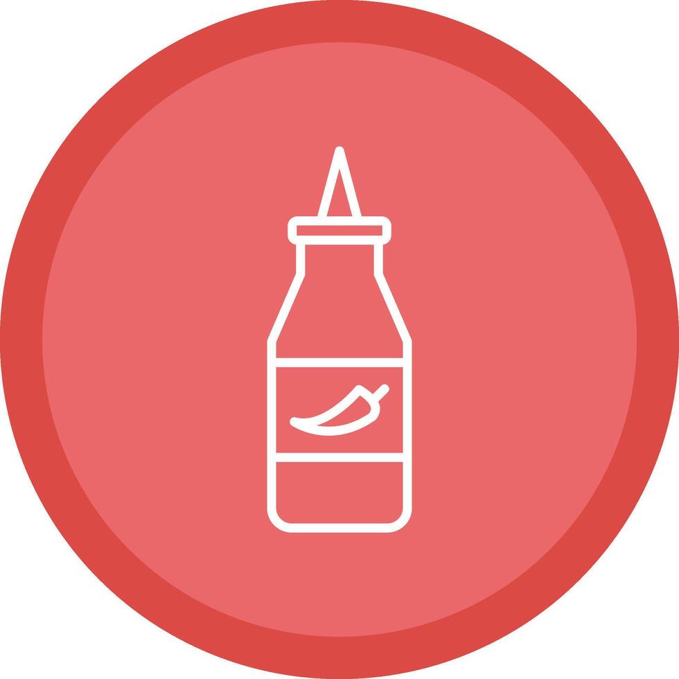 Ketchup Line Multi Circle Icon vector