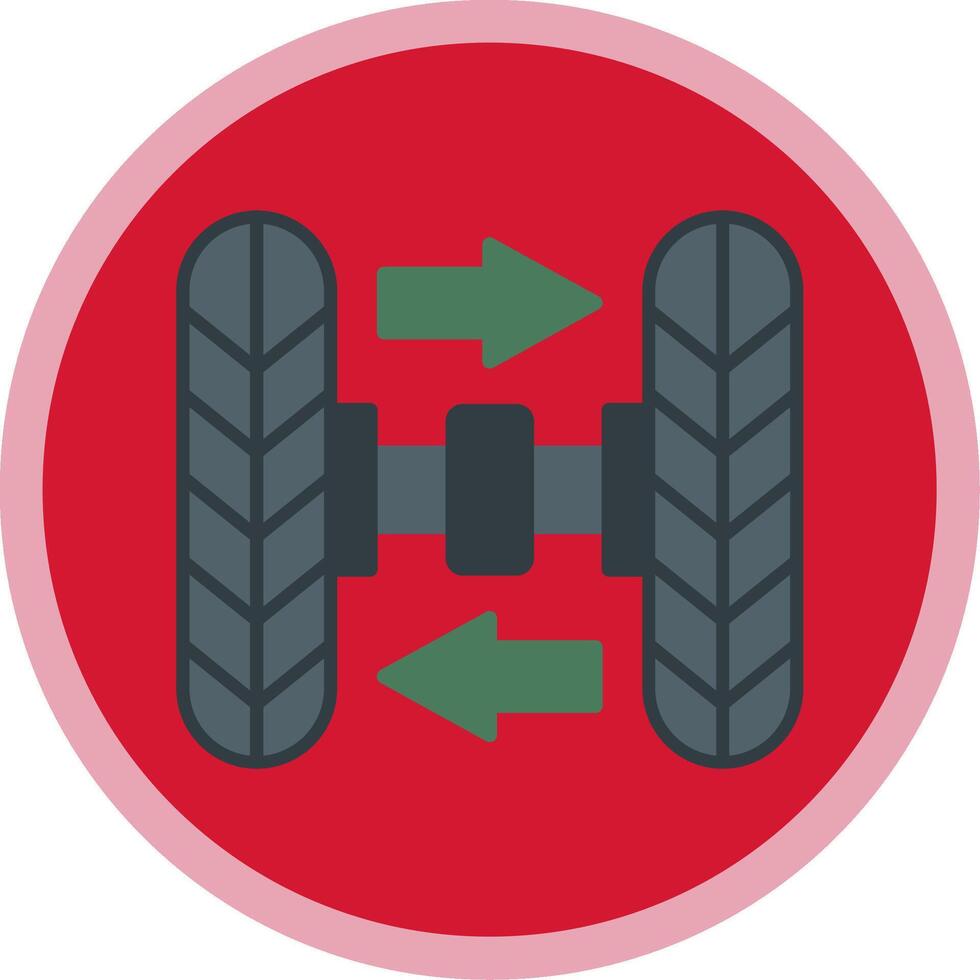 Wheel Alignment Flat Multi Circle Icon vector