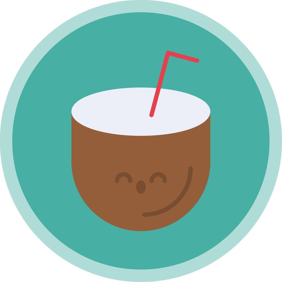 Coconut Drink Flat Multi Circle Icon vector