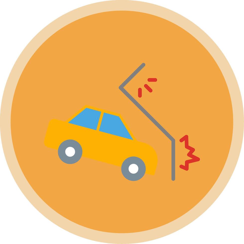Car Crash Flat Multi Circle Icon vector