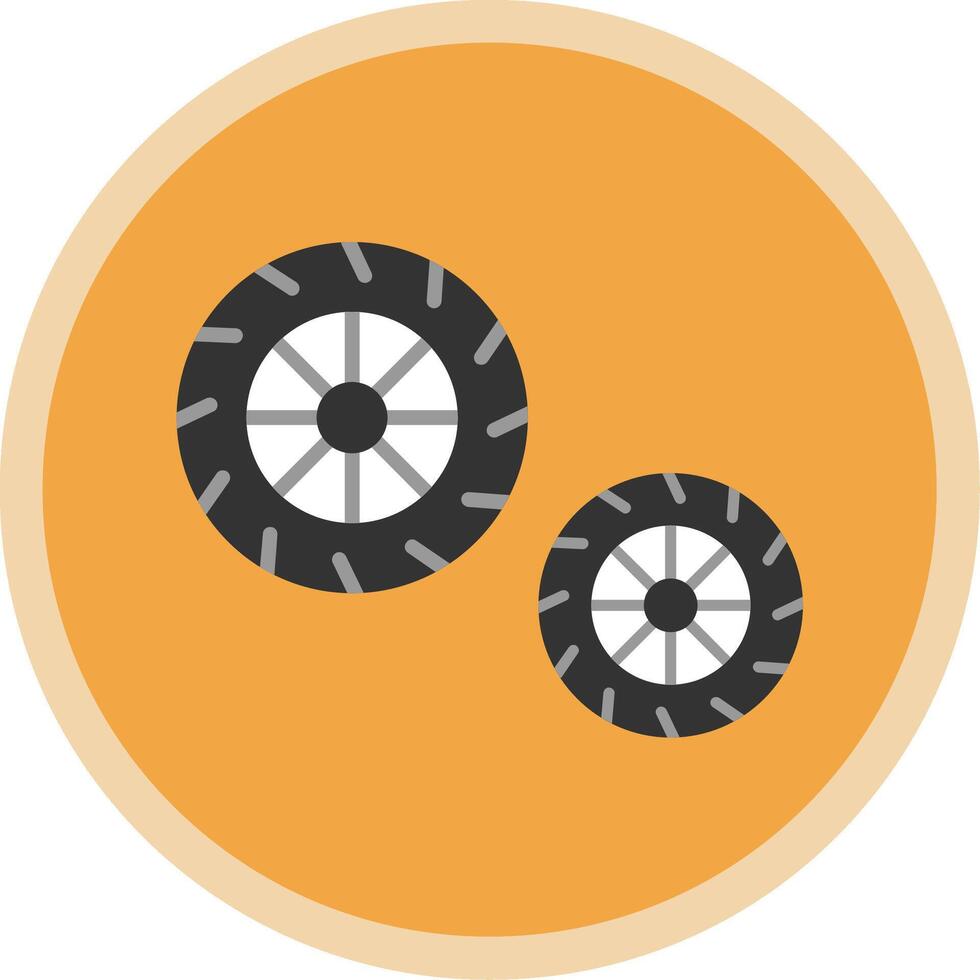 Tires Flat Multi Circle Icon vector