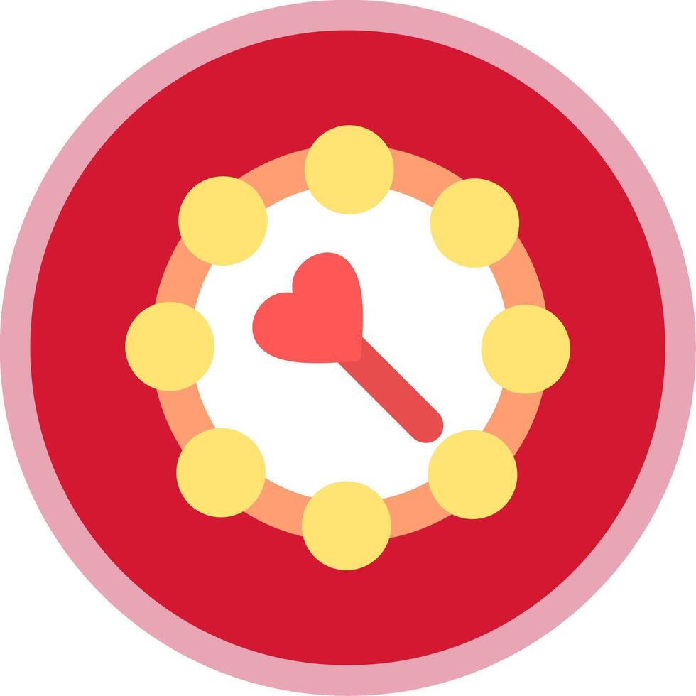 Tambourine Flat Multi Circle Icon vector