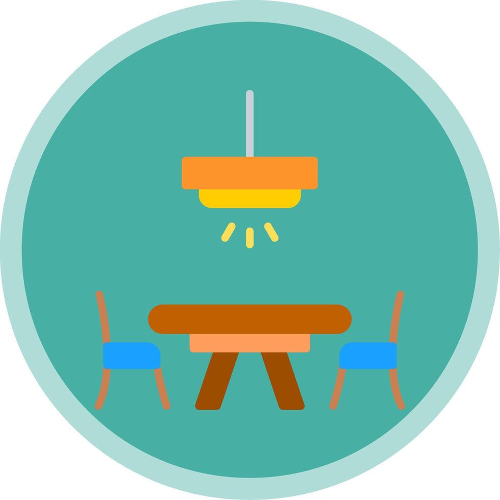 Dinner Table Flat Multi Circle Icon vector