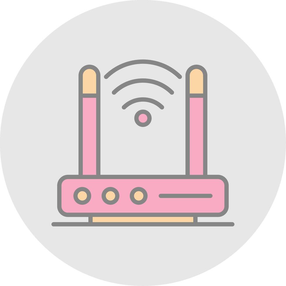 Wireless Modem Line Filled Light Icon vector