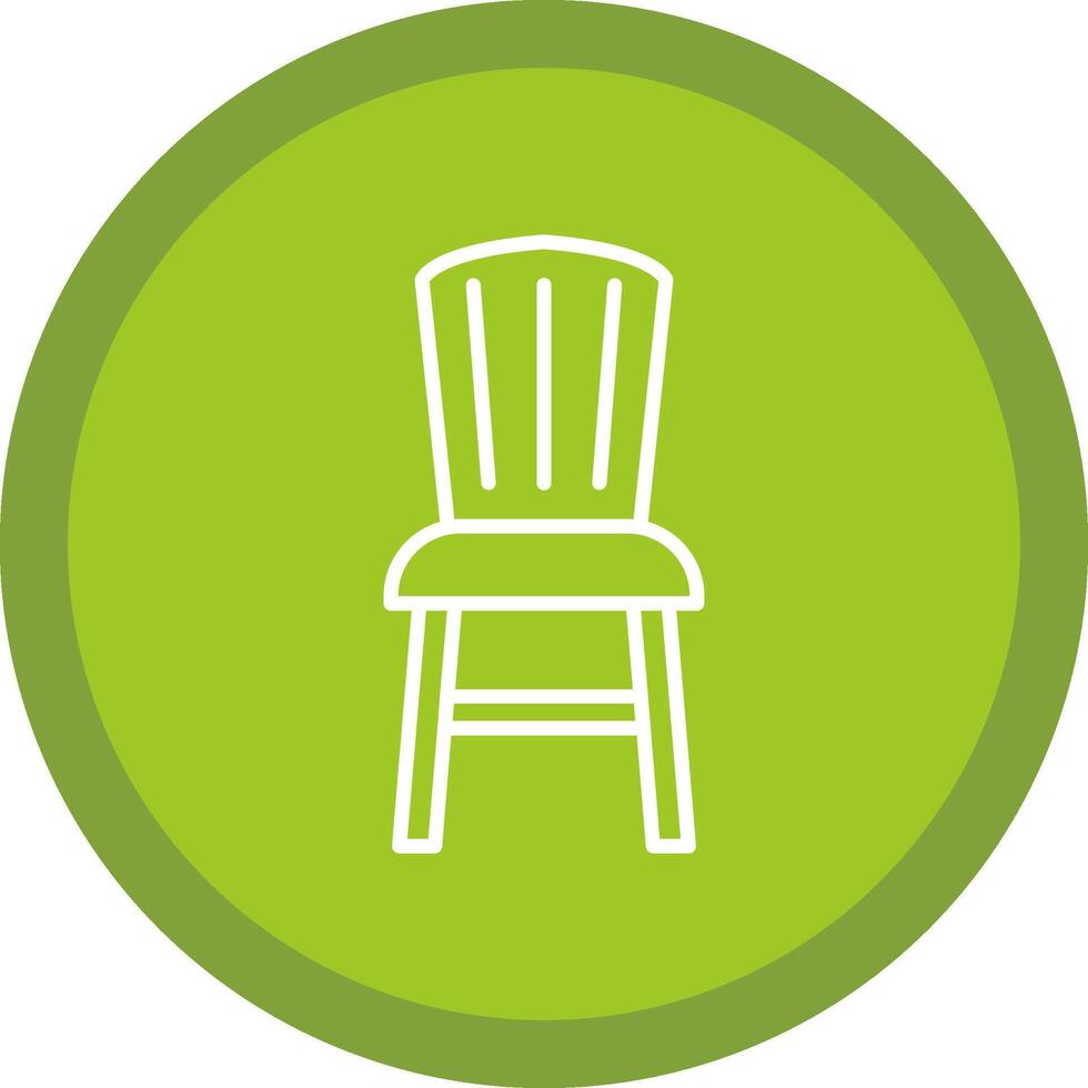 Dining Chair Line Multi Circle Icon vector
