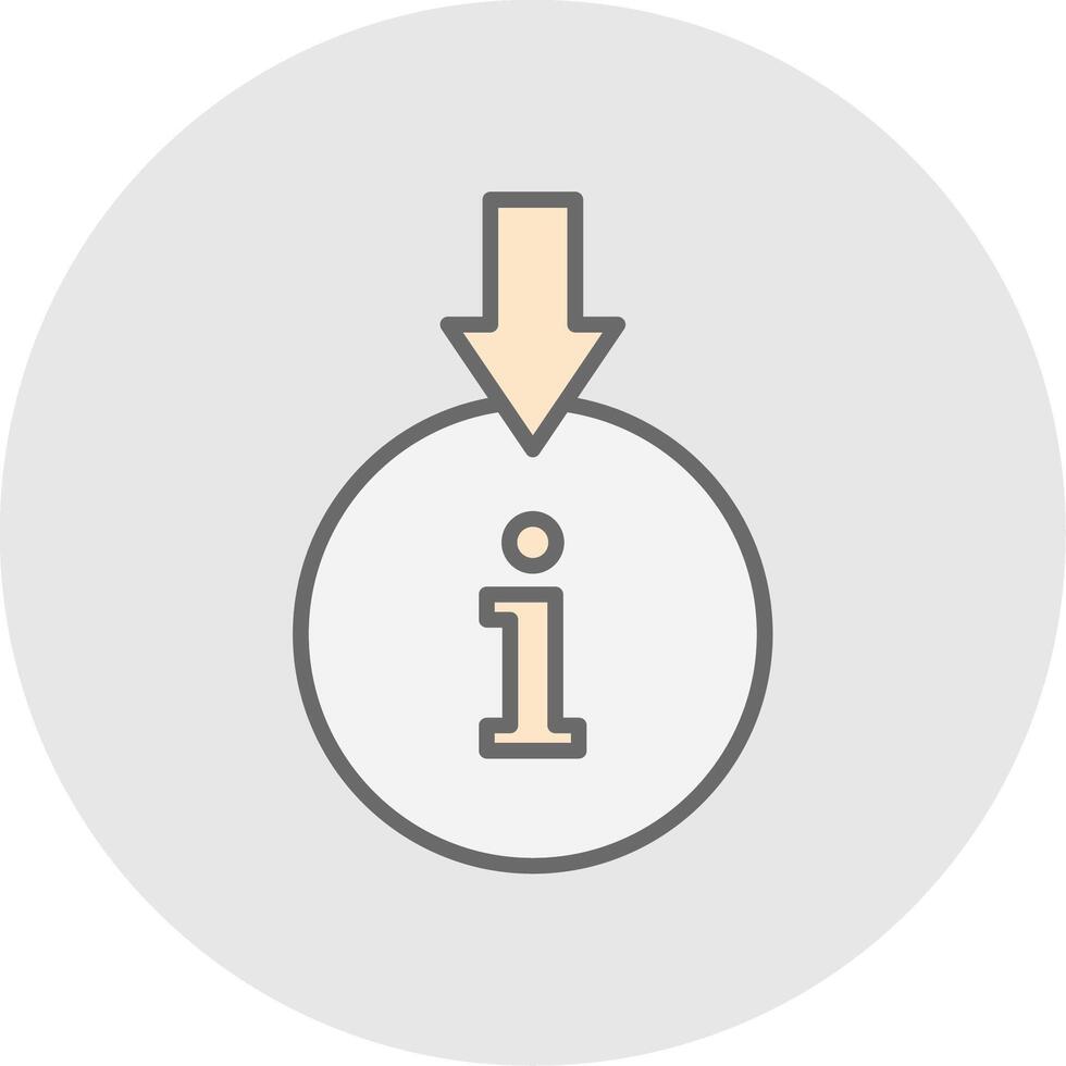 Information Download Line Filled Light Icon vector