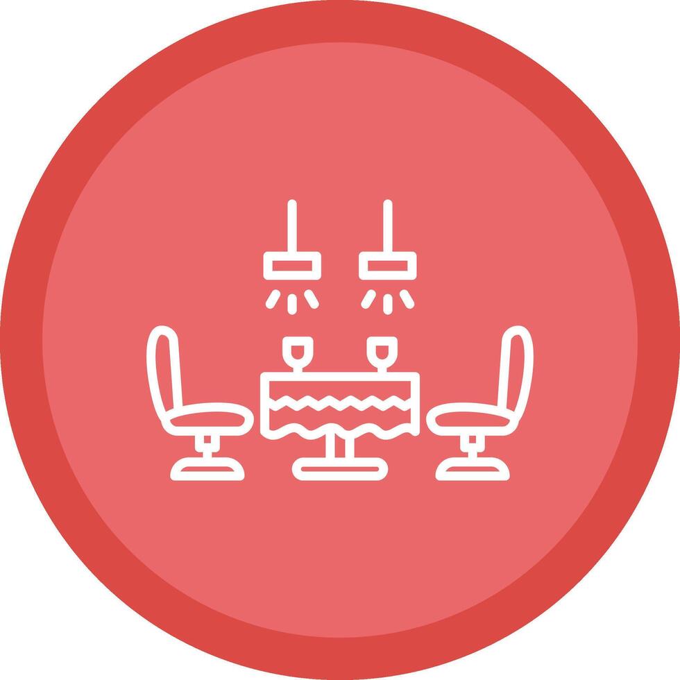 Dining Table Line Multi Circle Icon vector