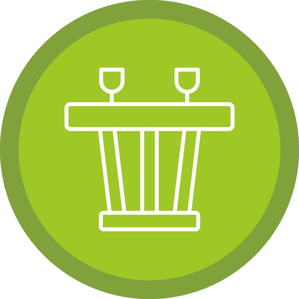 Dining Table Line Multi Circle Icon vector