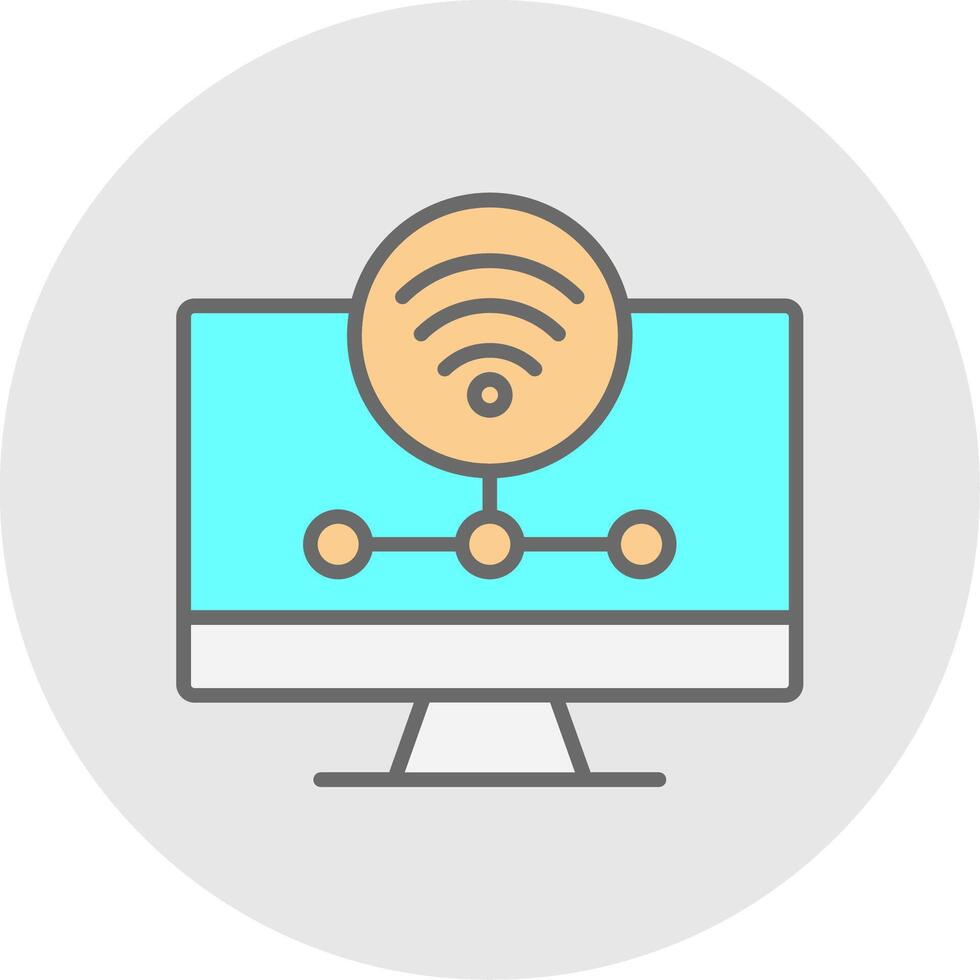 Wifi Server Line Filled Light Icon vector