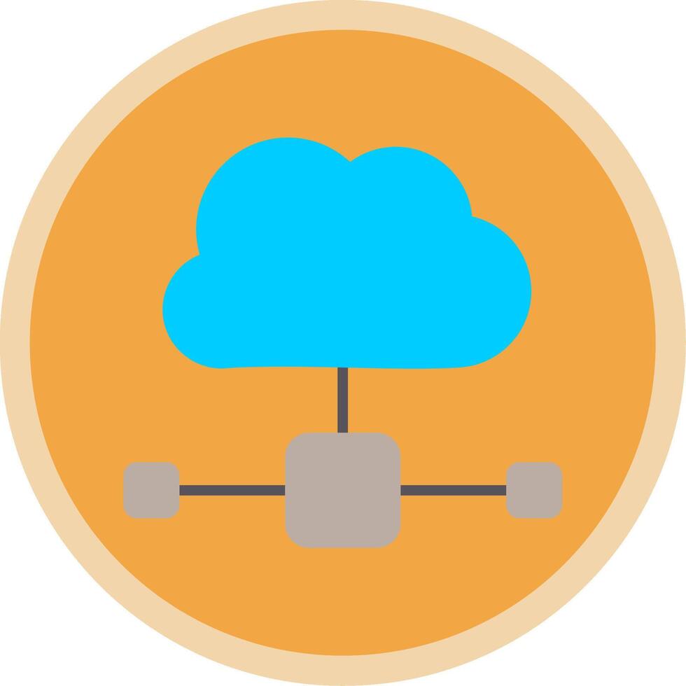 Cloud Flat Multi Circle Icon vector