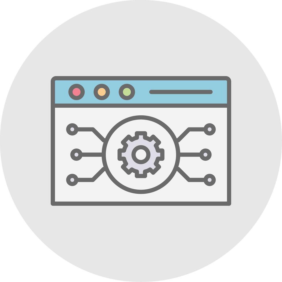 Website Algorithm Line Filled Light Icon vector