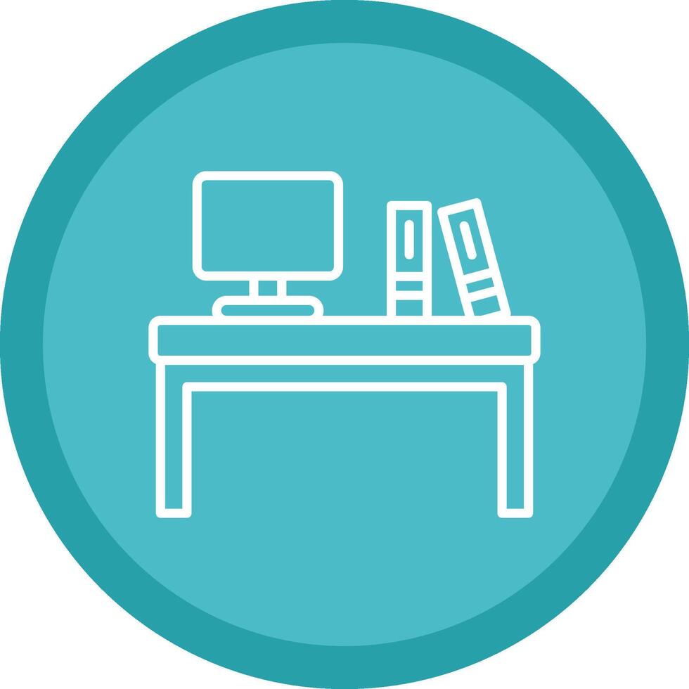 Desk Line Multi Circle Icon vector