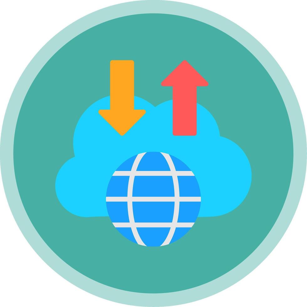 Cloud Flat Multi Circle Icon vector