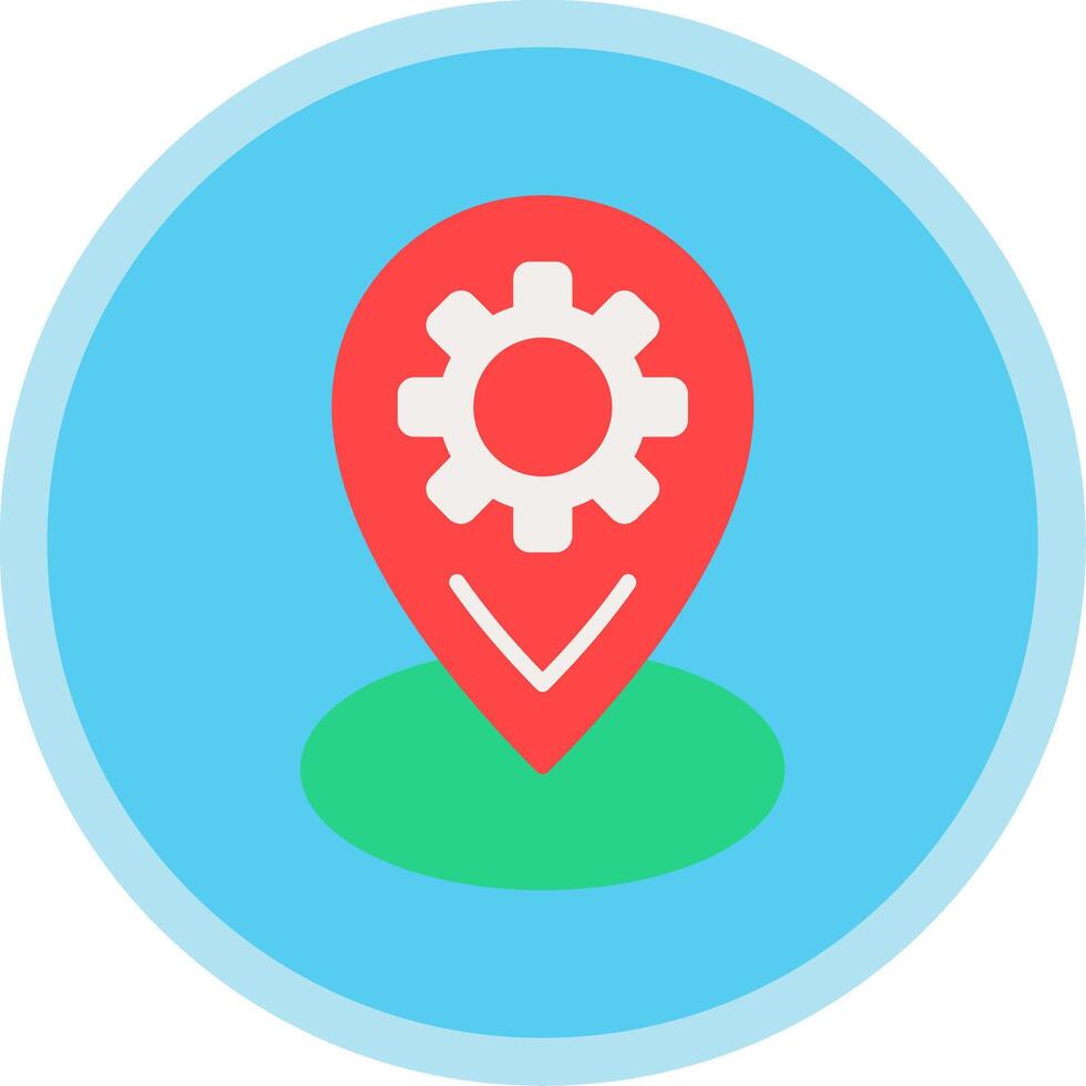 Location Flat Multi Circle Icon vector