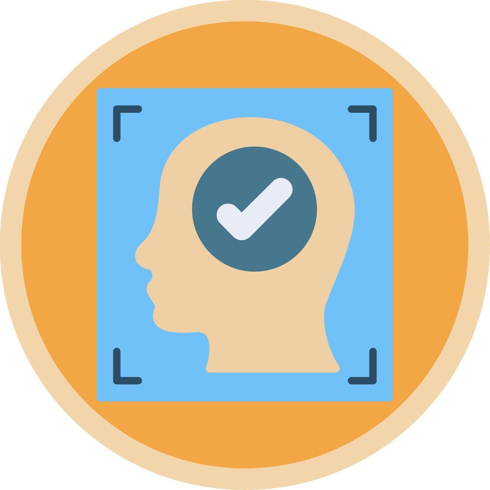 Face Recognition Flat Multi Circle Icon vector