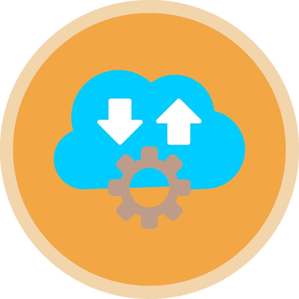 Cloud Flat Multi Circle Icon vector