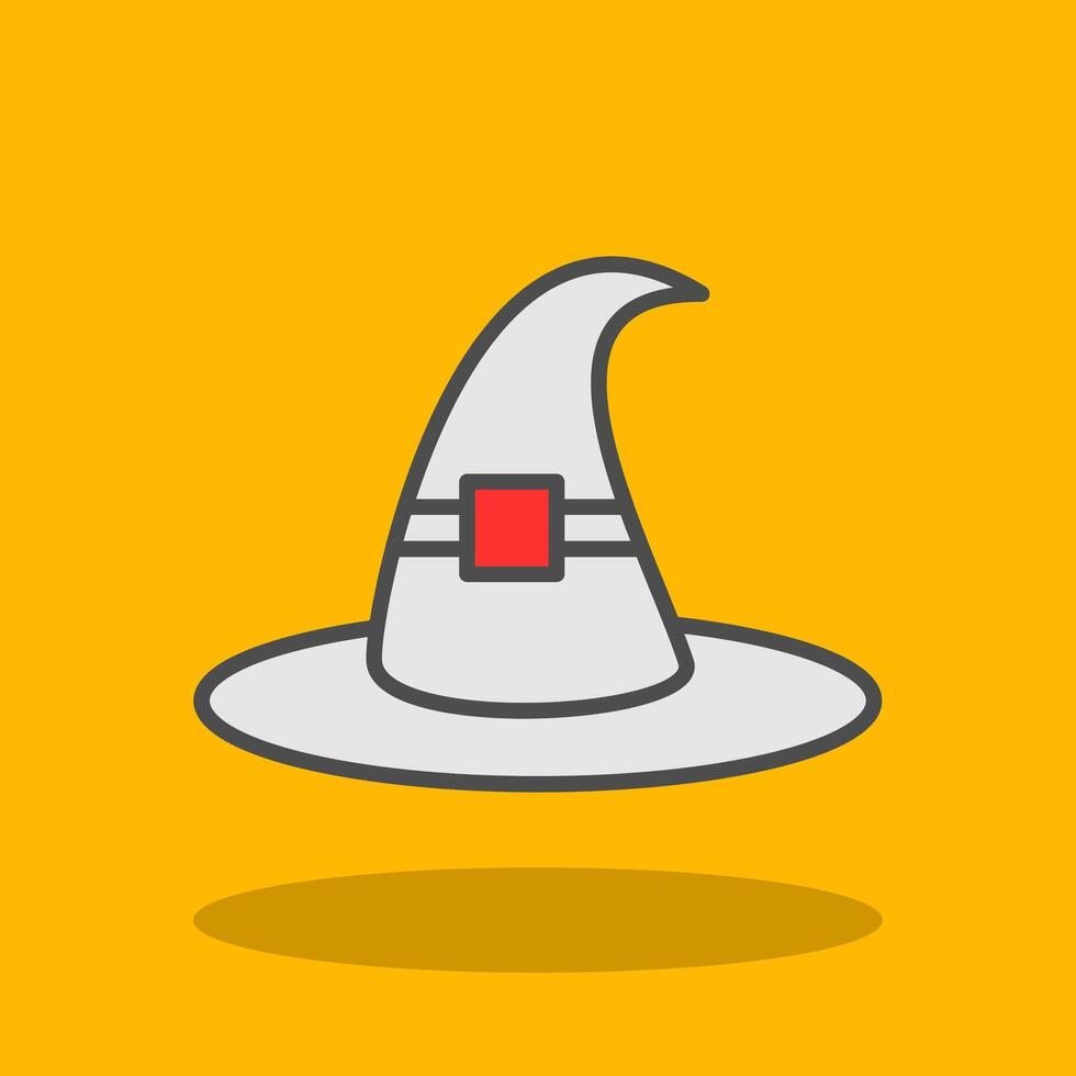 Witch Hat Filled Shadow Icon vector