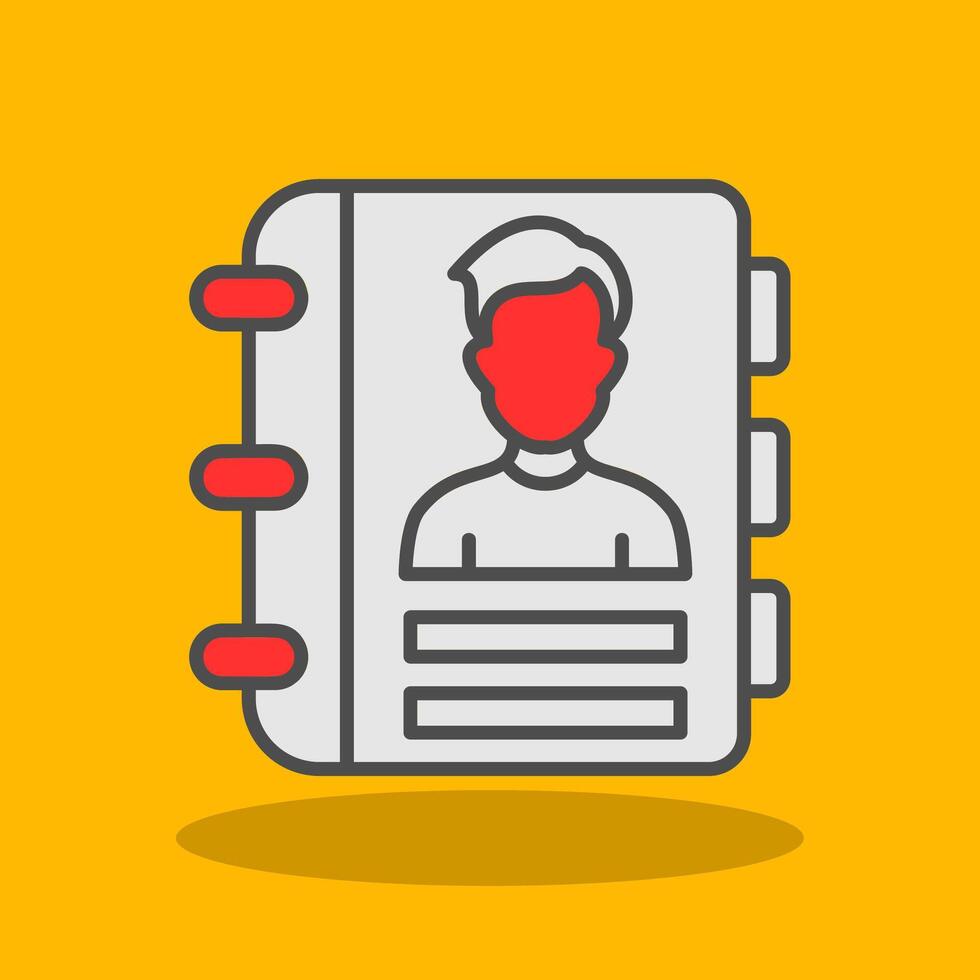 Agenda Filled Shadow Icon vector