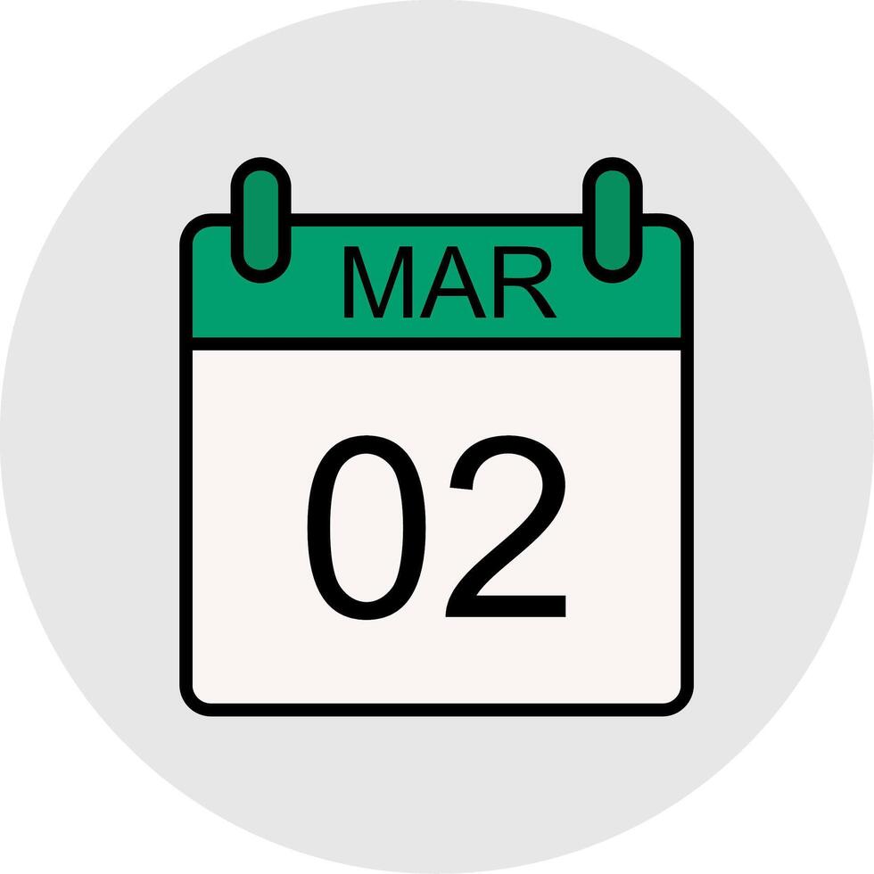 March Line Filled Light Icon vector