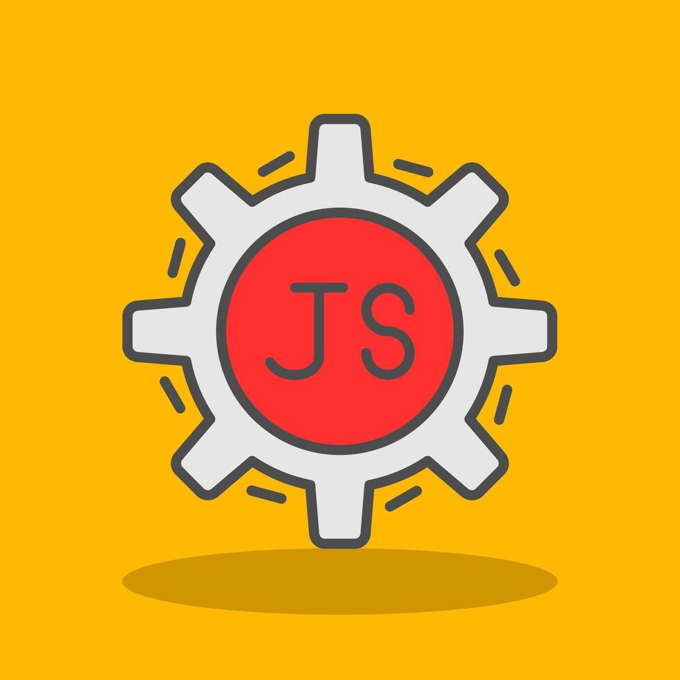 Javascript Filled Shadow Icon vector